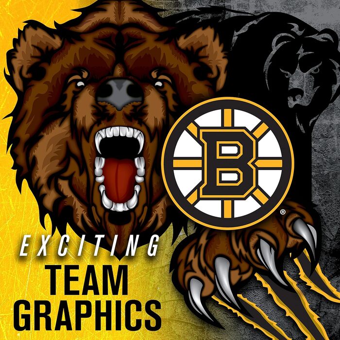 Міні-шолом воротаря Franklin Sports NHL Boston Bruins із чохлом – колекційна маска з офіційною символікою та кольорами НХЛ