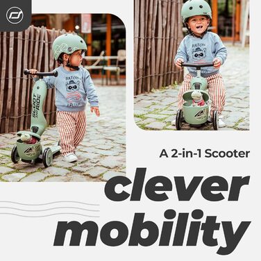 Біговел Scoot & Ride Highwaykick 1 Lifestyle з сидінням та контейнером (Зелені лінії)