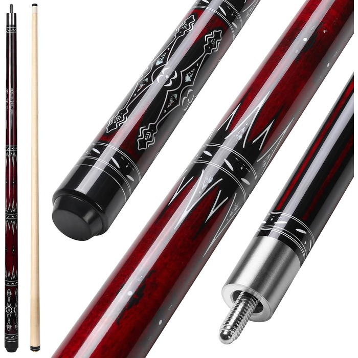 Більярдний кий ASMPCUE 58'' з чохлом з PU шкіри, канадський клен, 13 мм наконечники, для професійних гравців