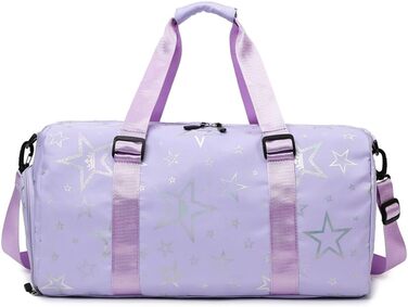 Дитяча спортивна сумка-рюкзак з відділенням для взуття та мокрих речей, спортивна сумка для дівчаток з принтом зірок (зелена, фіолетова)