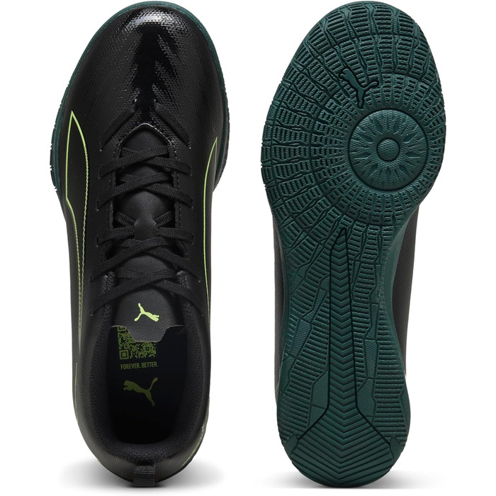 Дитячі футбольні бутси PUMA Ultra 6 Play It Jr для гри на твердих поверхнях (32 EU, Puma Black Fizzy Light Green)