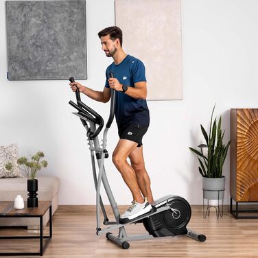 Орбітрек Hop-Sport HS-2050C з LCD-дисплеєм, вимірюванням пульсу, магнітною системою гальмування та транспортними роликами для дому