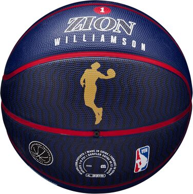 М'яч для баскетболу Wilson NBA Player Icon Outdoor - Size 7 (29.5 дюймів) та Mini Size 7 New Orleans Pelicans