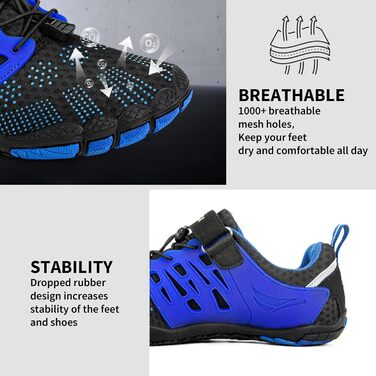 Чоловічі шкарпетки Grand Attack Barfußschuhe, мінімалістичні крос-тренери, підошва Zero Drop, широка передня частина (40.5 EU Weit, Zt609 Black Blue)