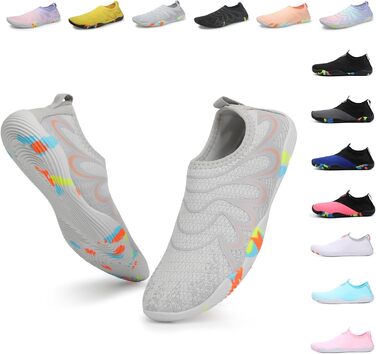 Шкарпетки для плавання унісекс, аквашузи чоловічі та жіночі, швидковисихаючі, легкі, дихаючі, сірі, 45 EU