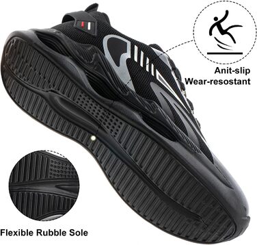 Чоловічі кросівки для бігу Hitmars: спортивні, дихаючі, з амортизацією, розмір 39-47 EU, чорний колір