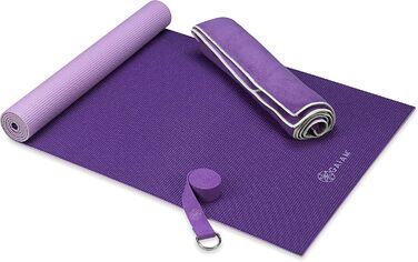 Преміум-набір для гарячої йоги Fit For Life Gaiam: килимок 6мм, рушник, стрічка 180см