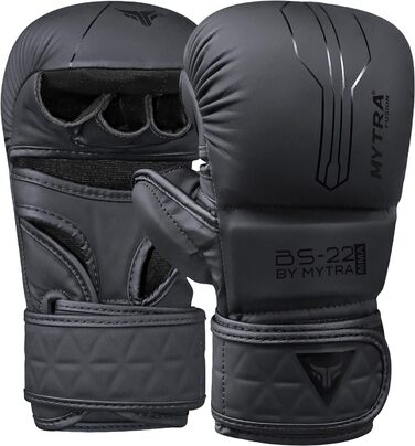 MMA рукавички Mytra Fusion для чоловіків та жінок, спаринг, відкрита дихаюча долоня, для кікбоксингу, греплінгу, кліткового бою, бойових мистецтв, розмір L-XL, чорні