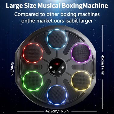 Розумна музична бокс-машина настінна з LED-підсвіткою, Bluetooth, 12 швидкостей, з рукавичками для боксу