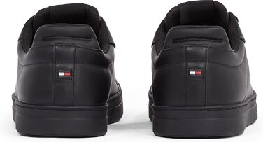 Чоловічі шкіряні кросівки Tommy Hilfiger Low Icon Court Leather Flag Essential, чорні, розмір 46 EU