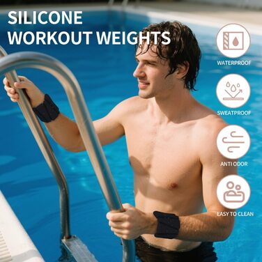 Гантелі на зап'ястя та щиколотки KOOOGEAR, 2 шт., 0.5 кг, чорні - для фітнесу, бігу, тренувань