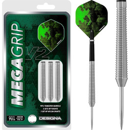 Дротики для дартсу DESIGNA Mega Grip V2 з металевим вістрям