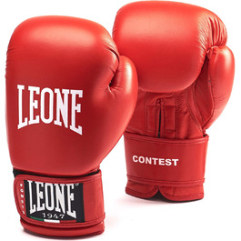 Боксерські рукавички LEONE 1947 GN010, унісекс, червоні, 10 OZ, для змагань