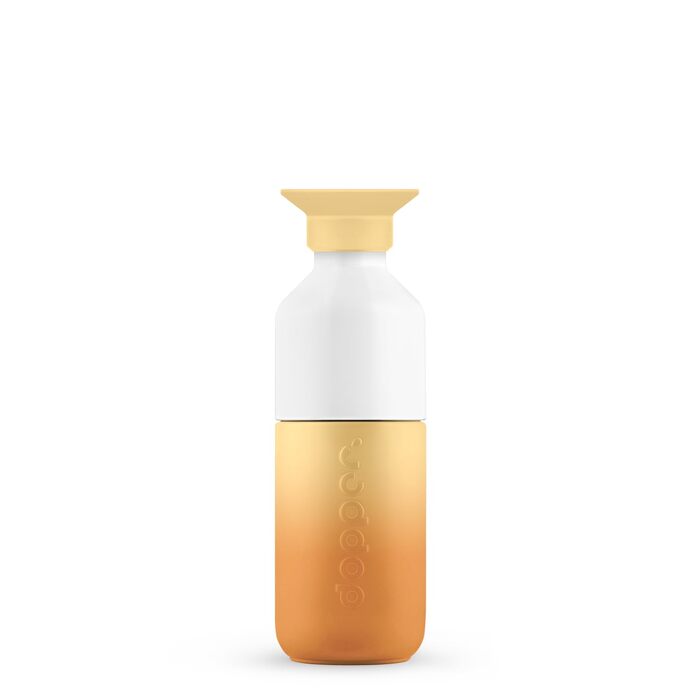 Сталева пляшка для води Dopper 350 мл, Sunrise Yellow — герметична спортивна пляшка з нержавіючої сталі 18/8, без BPA, для спорту, офісу та подорожей