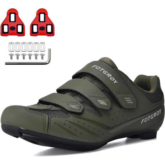 Велосипедні шкарпетки для жінок, шосейні велотуфлі з шипами, сумісні з Peloton SPD ARC Look Delta, унісекс велотуфлі для занять у залі та на вулиці, 42 EU, зелені