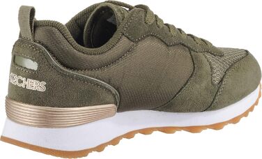 Кросівки жіночі Skechers OG 85 Goldn Gurl оливкові замша/нейлон/сітка з золотистою окантовкою, 38 EU