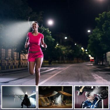 LED налобний ліхтар з перезарядкою, 2000 люмен, сенсор, 10 режимів, для кемпінгу, риболовлі, бігу, велосипеда, надзвичайних ситуацій