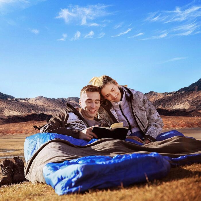 Сплячий мішок KingCamp для двох осіб, зимовий, для кемпінгу, сірий