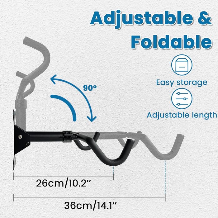 Настінна підставка для велосипеда, регульована, до 30 кг, для гірського, шосейного велосипеда, гаража та квартири