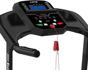 Електричний біговий тренажер з пульсометром та LCD-дисплеєм, керування через додаток (смартфон, планшет), складаний, чорний