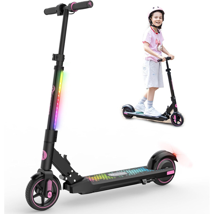 Електросамокат EVERCROSS EV06C для дітей 6-12 років, 6,5'' складний, до 15 км/год, 8 км, LED-дисплей, підсвітка, легкий електроскутер