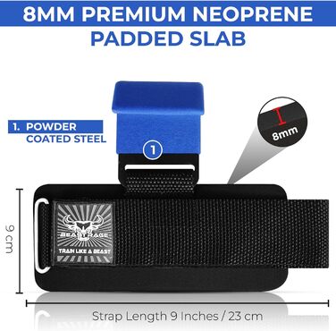 Набори для важкої атлетики BEAST RAGE: напульсники для зап'ястя, неопренові, з гелевою підкладкою, антиковзаючі, для тренувань у спортзалі, чоловічі та жіночі (Блакитний)