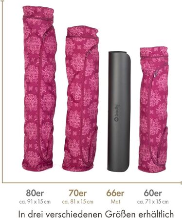 Сумка для йоги Bodhi ASANA з бавовни Maharaja Collection, для килимка та аксесуарів, різні розміри, з зовнішніми кишенями