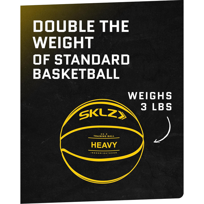 Тренувальний баскетбольний м'яч SKLZ Control для покращення дриблінгу і контролю м'яча, важкий, чорний