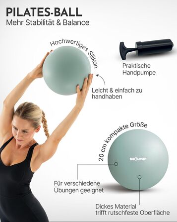 Набір для пілатесу Neolymp – м'яч, кільце, гантелі, стрічки, E-book | Sky Blue