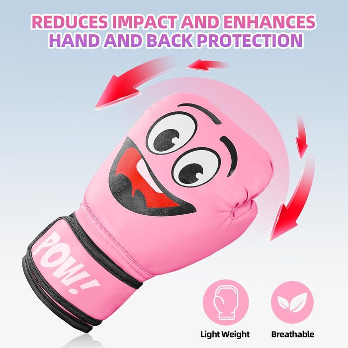 Дитячі боксерські рукавички, 4oz - для спарингу, тренувань, MMA, Муай Тай, кікбоксингу та бойових мистецтв (Рожеві)