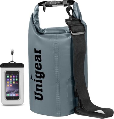 Водонепроникний мішок Unigear Dry Bag 30L (2L/5L/10L/20L доступні) - рюкзак, сумка для риболовлі, каякінгу, кемпінгу, сірого кольору