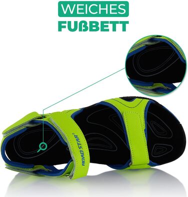 Трекінгові сандалії Fusskleidung для жінок та чоловіків, літні похідні взуття з міцною прогумованою підошвою, розмір 41 EU, колір зелено-синій