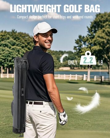 Сумка для гольфу на штативі, легка, 2-way роздільник, 3 кишені, сіра (A3)