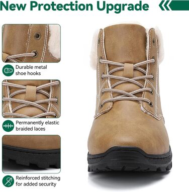 Зимові черевики чоловічі та жіночі – теплі, з підкладкою, зимові чоботи, чоботи для снігу, легкі, неслизькі, для активного відпочинку, трекінгу, снігу та повсякденного носіння, 38 EU, Хакі Gb189