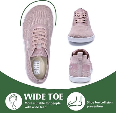 ВейтЛевс: Легкі кросівки для ходьби та тренувань без шкарпеток (40 EU, Рожевий)