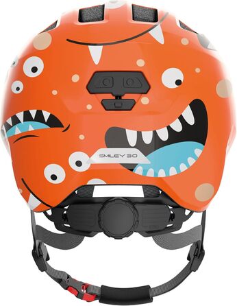 Дитячий велосипедний шолом ABUS Smiley 3.0, помаранчевий, монстр, для хлопчиків і дівчаток, розмір M (50-55 см), глибока посадка, отвір для хвоста, безпечний дизайн