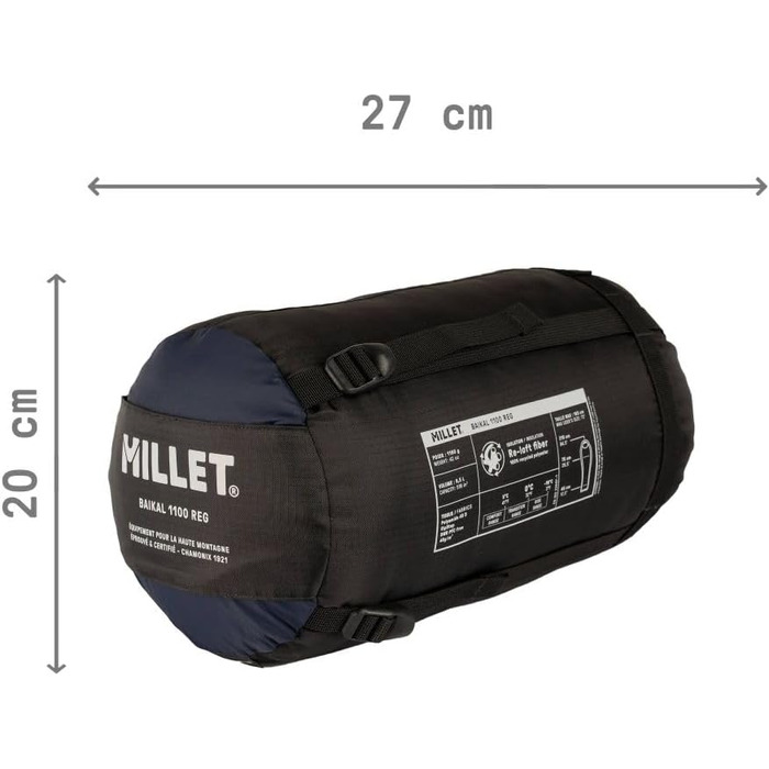 Сплячий мішок Millet Baikal 1100 Reg, блакитний, універсальний розмір