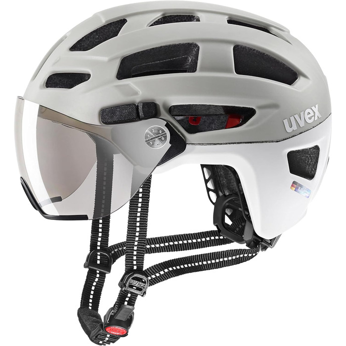 Велосипедний шолом Uvex Finale Visor з LED-ліхтарем, міський, унісекс, захисний, фільтр категорії 1