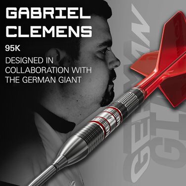 Дротики Target Darts Gabriel Clemens 95K Swiss Point, 95% вольфраму, K-Flex, 21/22/23 г, професійний набір