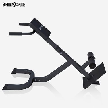 Рюкзак-тренажер GORILLA SPORTS® - 5-позиційний, до 120 кг, з фіксацією ніг, чорний. Тренажер для спини, гіперрозгинання, прес, для дому