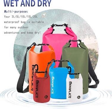 Водонепроникний мішок IDRYBAG 5L, червоний, для каякінгу, водних видів спорту та подорожей