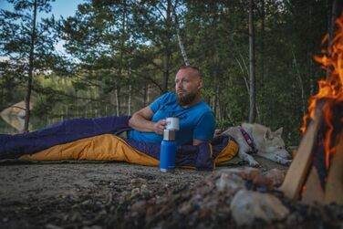 Сплячий мішок Husky Enjoy 4 сезони до -25°C, зимовий спальник для дорослих, кемпінг, трекінг, 230x85 см