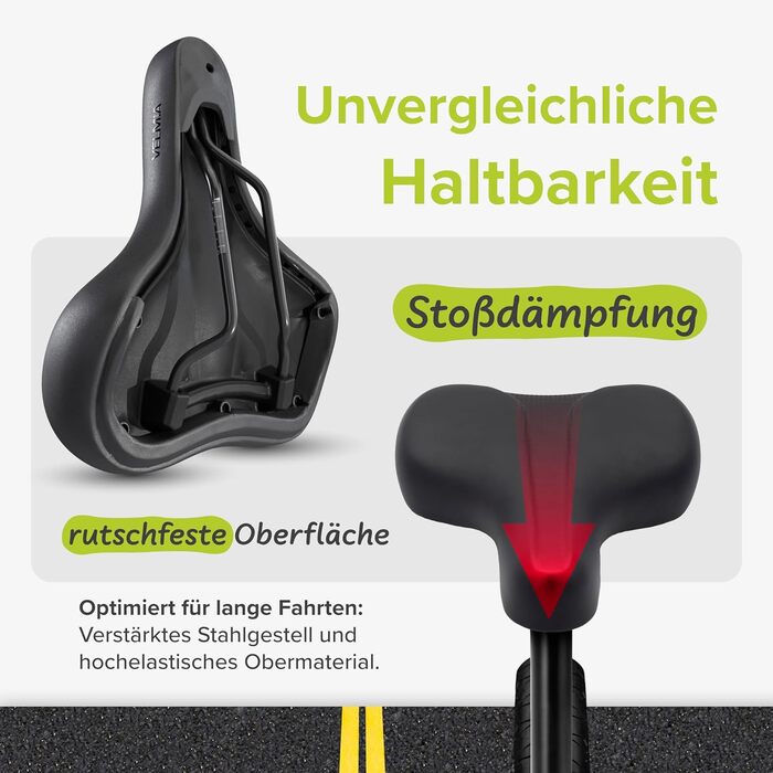 VELMIA Велосипедне сідло 100% Водонепроникне, безшовне та ергономічне - комфортне сідло для чоловіків та жінок, ідеальне для електровелосипедів, міських та гірських велосипедів, сідло (CITY)