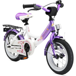 Дитячий велосипед BIKESTAR для дівчаток 3-4 років | 12-дюймовий класичний велосипед | Рожево-білий велосипед для дітей