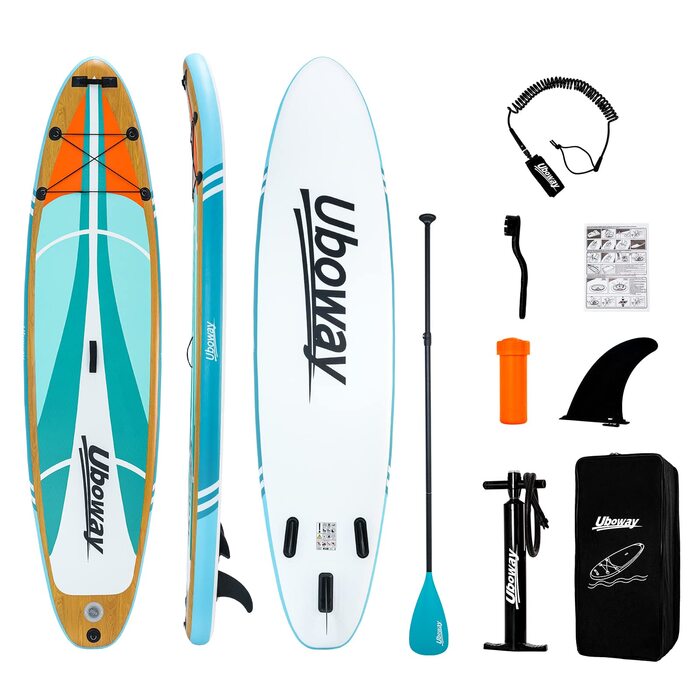 Надувний SUP Борд Signstek: Комплект для Падлбордингу з Аксесуарами (Синій та Зелений)