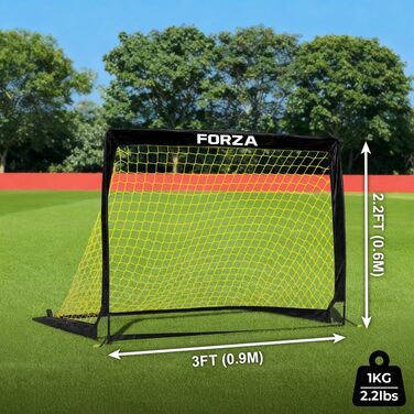 FORZA Pop-Up Ворота для футболу | Розкладні футбольні ворота для дітей та дорослих | Портативні ворота для футболу в сад та парк | Набір 1 або 2 шт. | 4 розміри | Швидкий монтаж без інструментів 0,9м x 0,6м (одна штука)