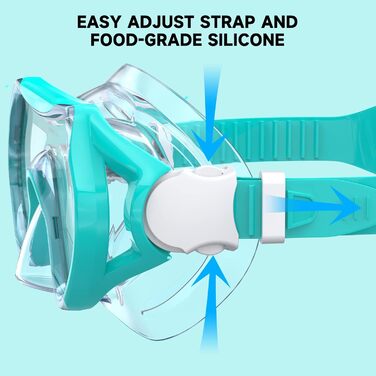 Дитяча маска для снорклінгу Findway з назальною перегородкою, 180° панорама, HD, антизапітніння, анти-витік, для дітей 4-16 років
