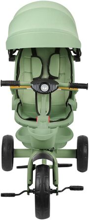 Триколісний велосипед для малюків, 5 в 1, з можливістю росту, велосипед-візок, поворотний сидіння 360°, штовхач, знімний капюшон, 3-точкова система безпеки, кошик для зберігання, 1-5 років (Зелений)