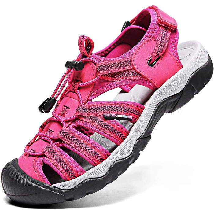 Чоловічі та жіночі шкіряні сандалії: пляжні, трекінгові, для активного відпочинку, літні, пішохідні. Розміри 36-46 (37 EU), колір рожевий