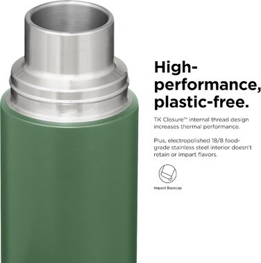 Термос-бутилка KleanKanteen TKPro-FW, зелена, 1 літр, для чоловіків